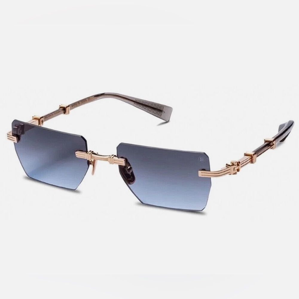 Balmain Sunglasses New In Box Gold Unisex BPS-150